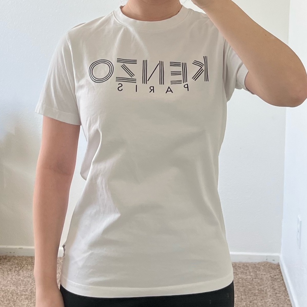 Kenzo Paris White Short-Sleeve Logo Tee